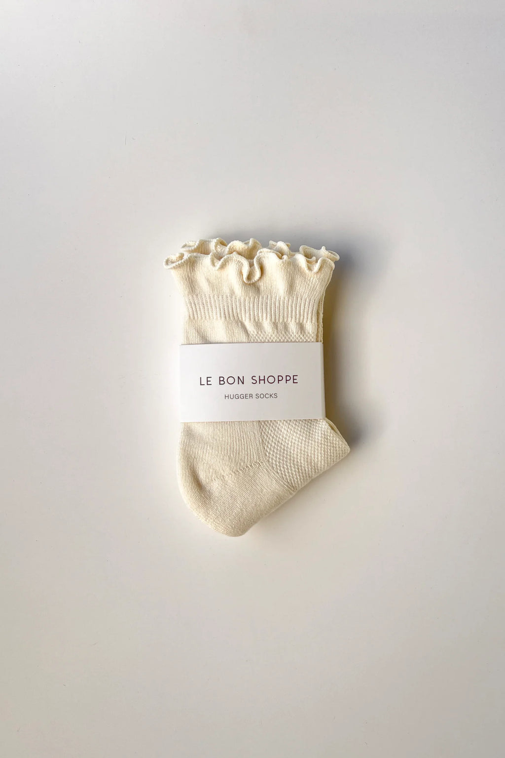 Le Bon Shoppe Ruffled Hugger Crew Socks Vanilla/Red