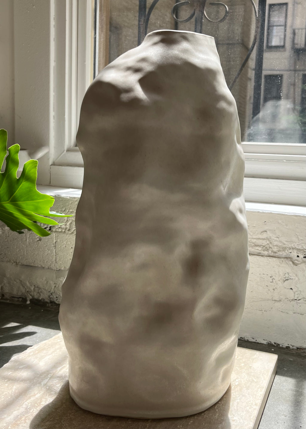 Tall Crinkle Stoneware Vase