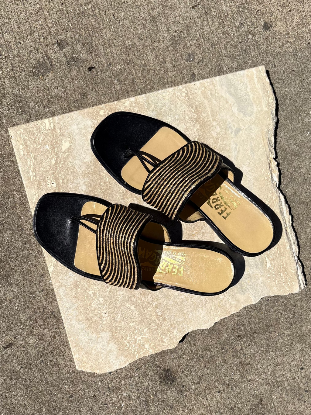 Salvatore Ferragamo Rafia Sandals