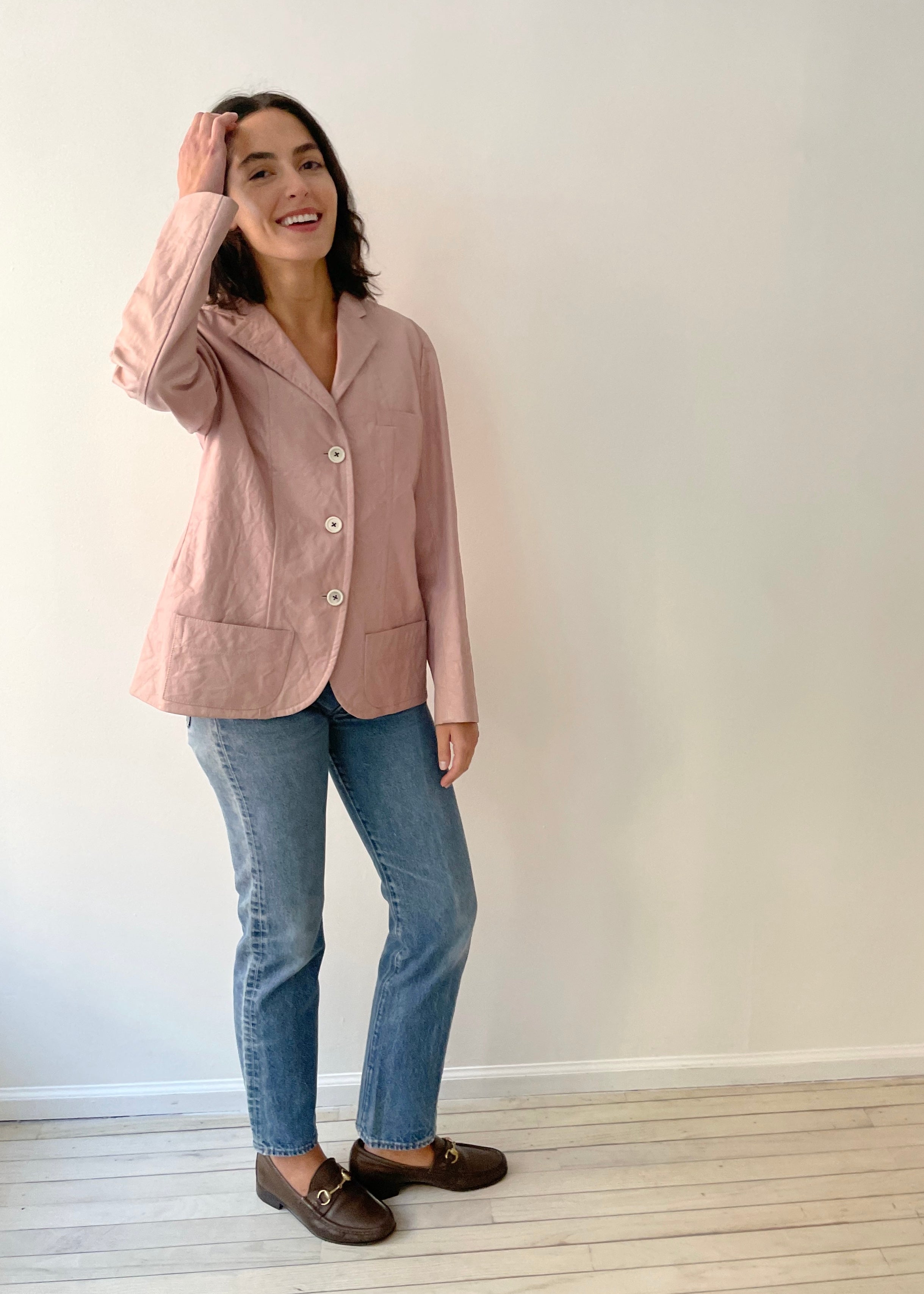 Vintage Jil Sander Pastel Leather Blazer
