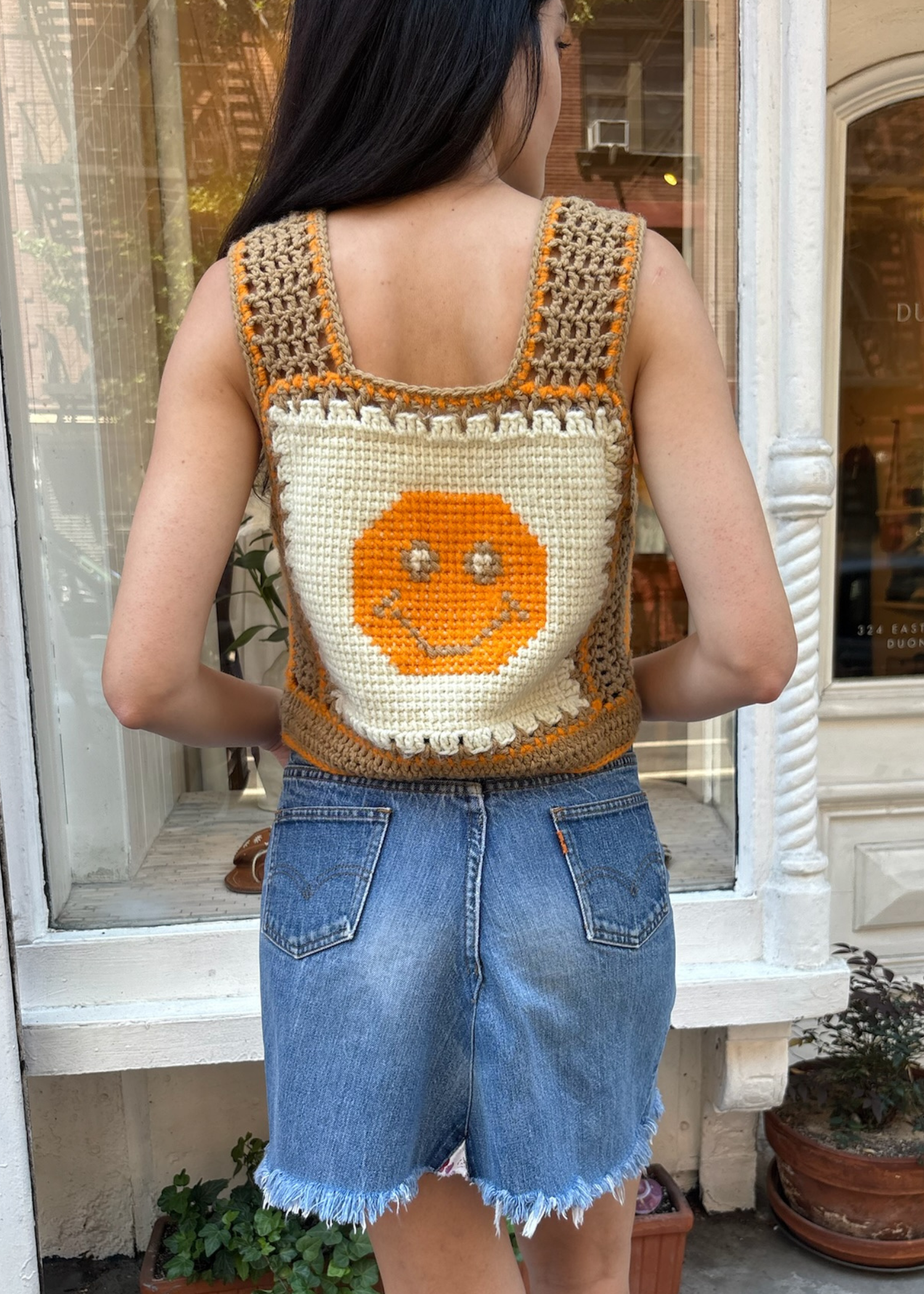 Vintage Crochet Smiley Tank