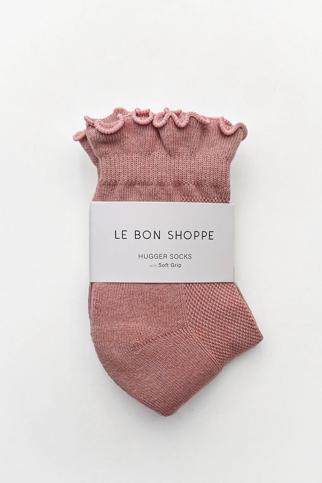 Le Bon Shoppe Ruffled Hugger Crew Socks Vintage Pink/Black