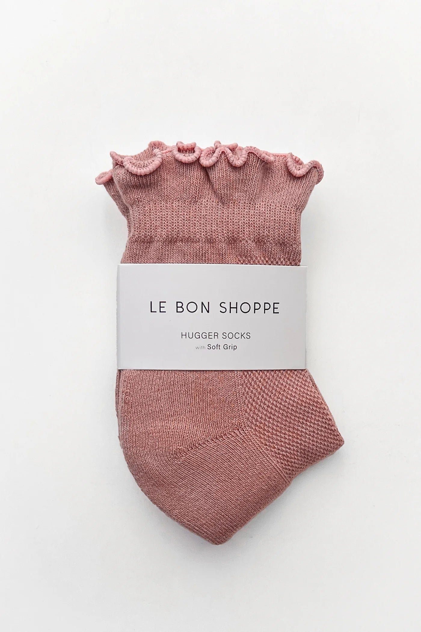 Le Bon Shoppe Ruffled Hugger Crew Socks Vintage Pink/Black