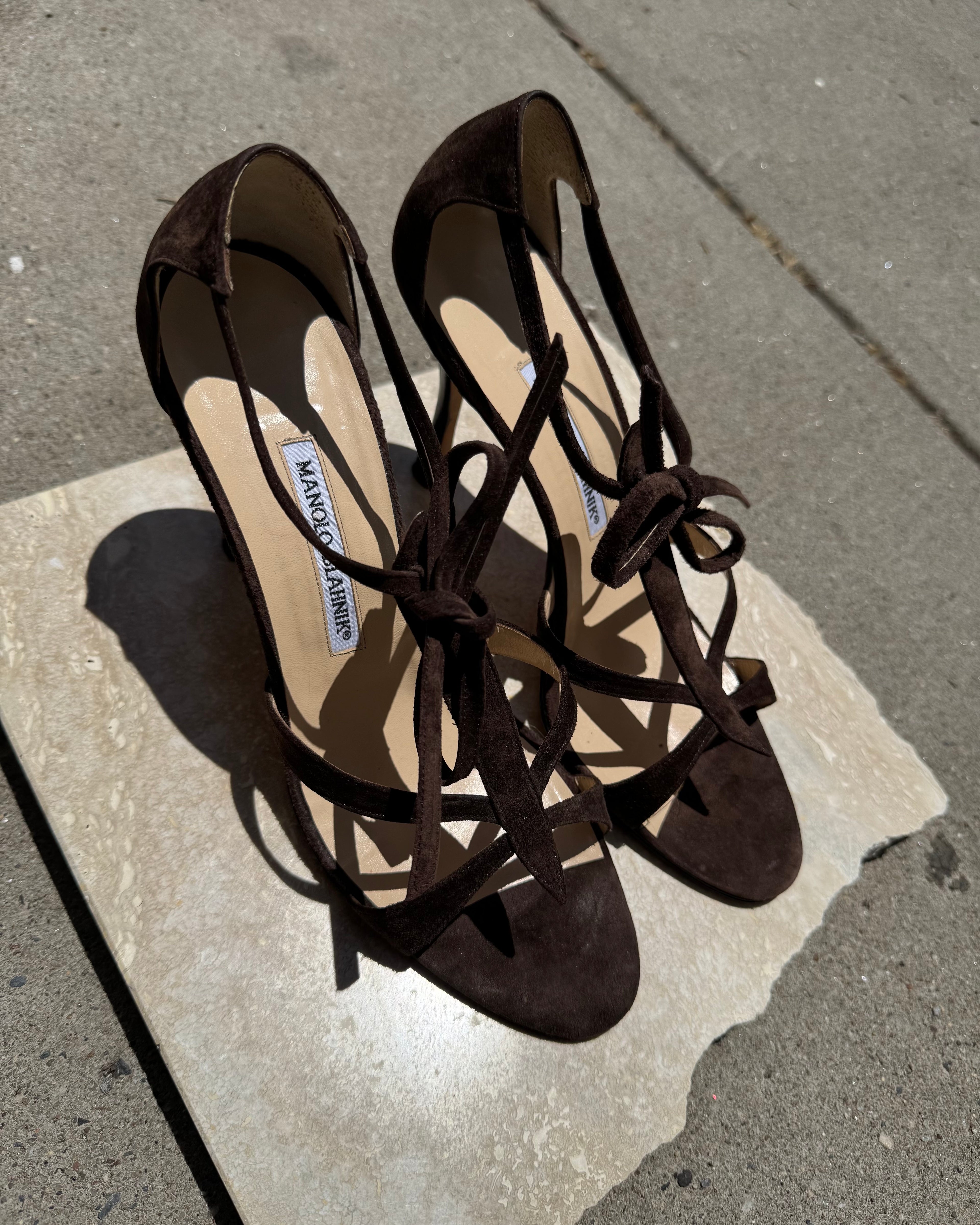 Vintage Manolo Suede Heels