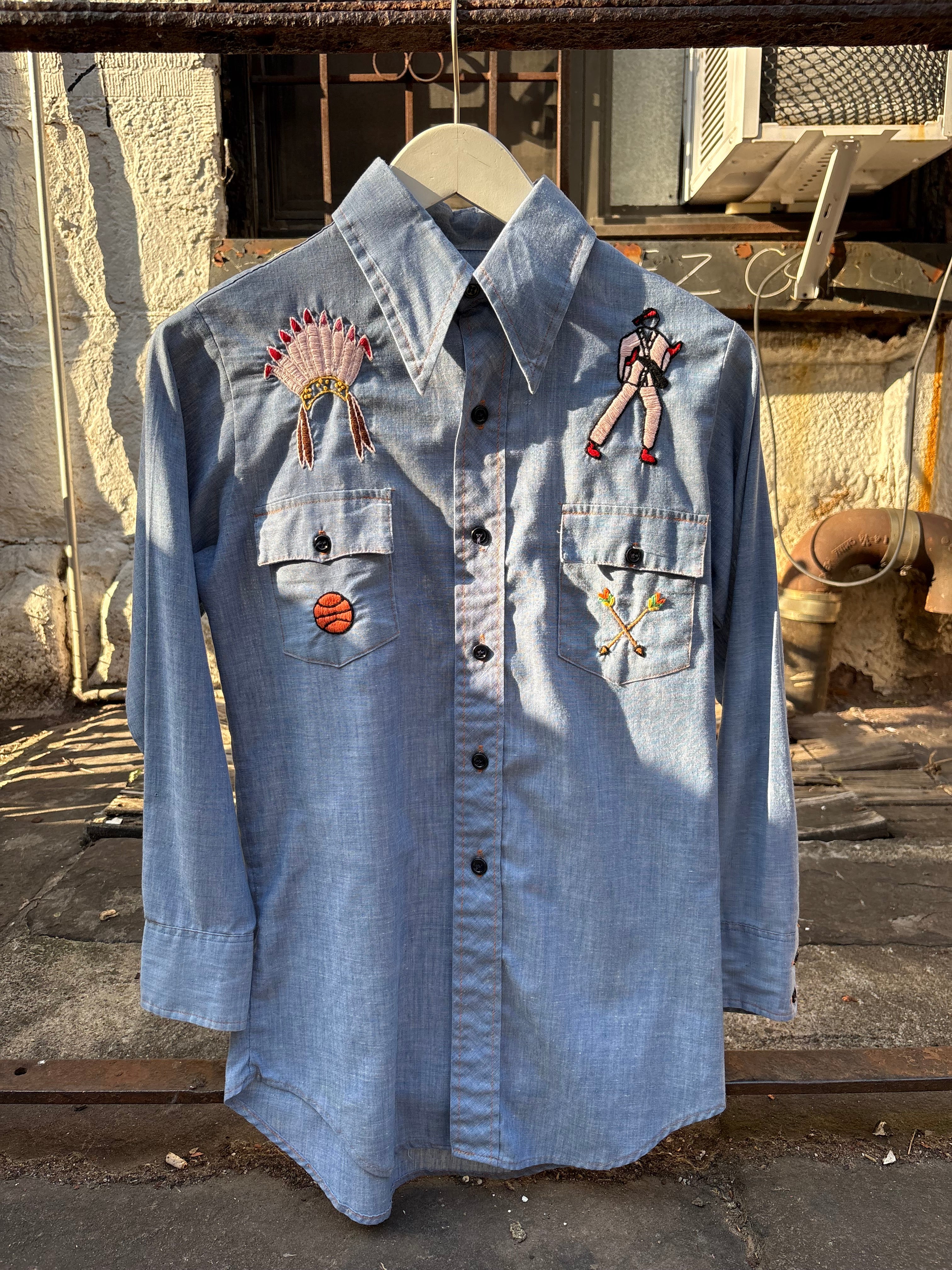 JCPenney Embroidered Button Up