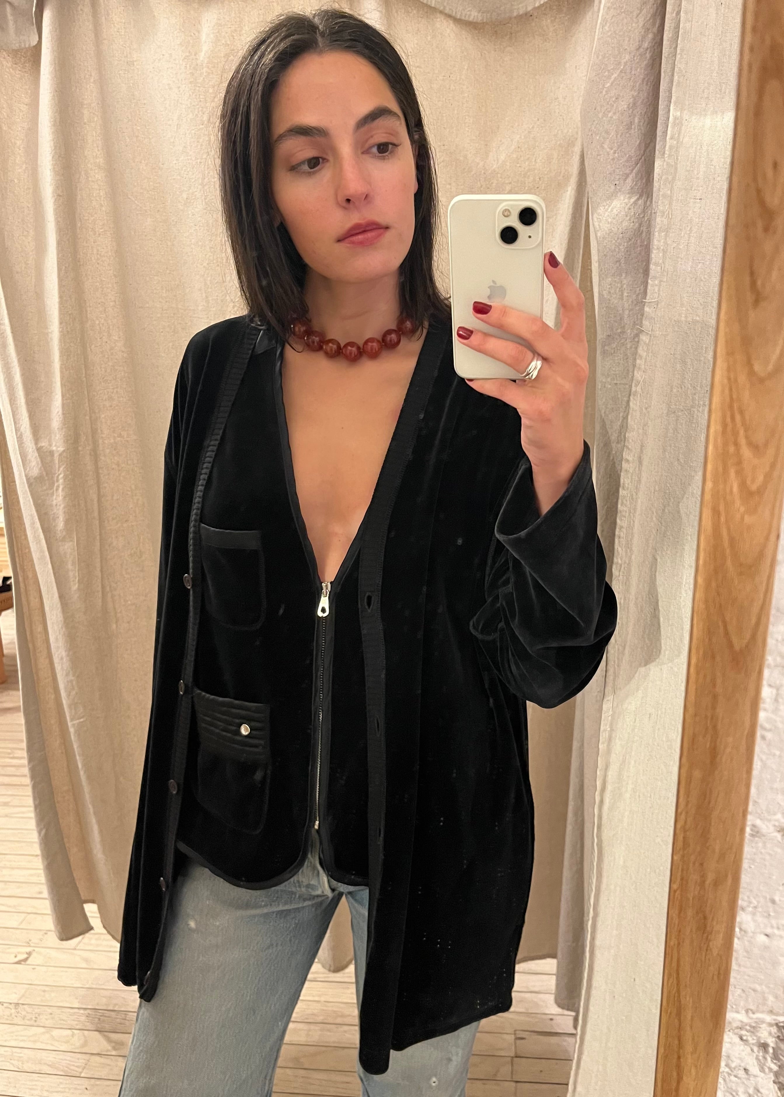 Vintage Sonia Rykiel Velvet Cardigan – DUO NYC Vintage Sonia Rykiel Velvet Cardigan – DUO NYC