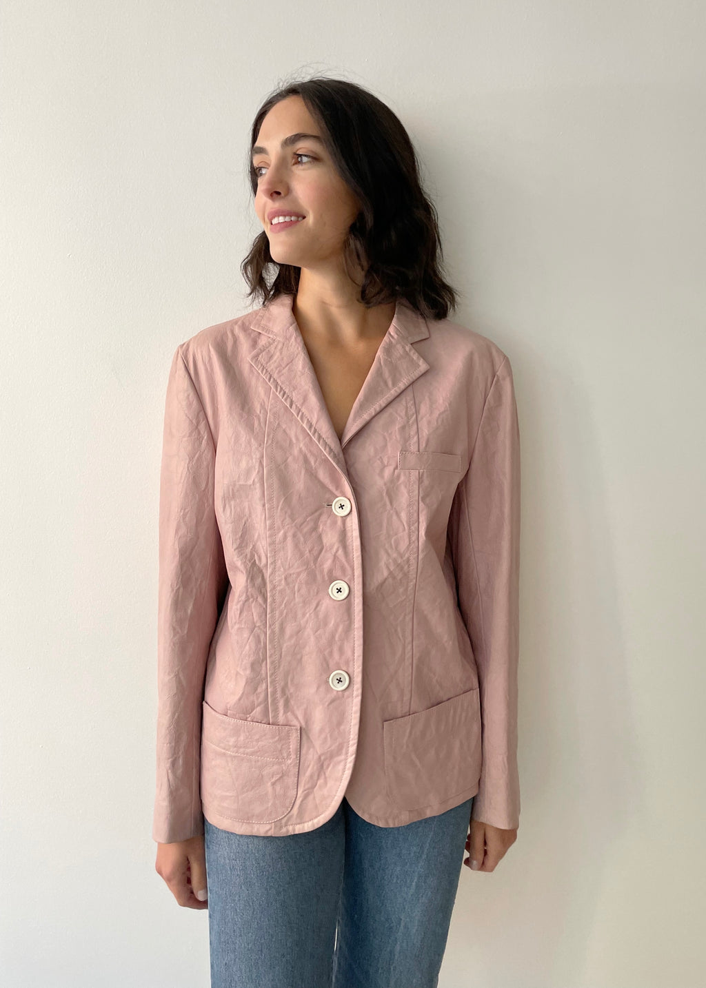 Vintage Jil Sander Pastel Leather Blazer