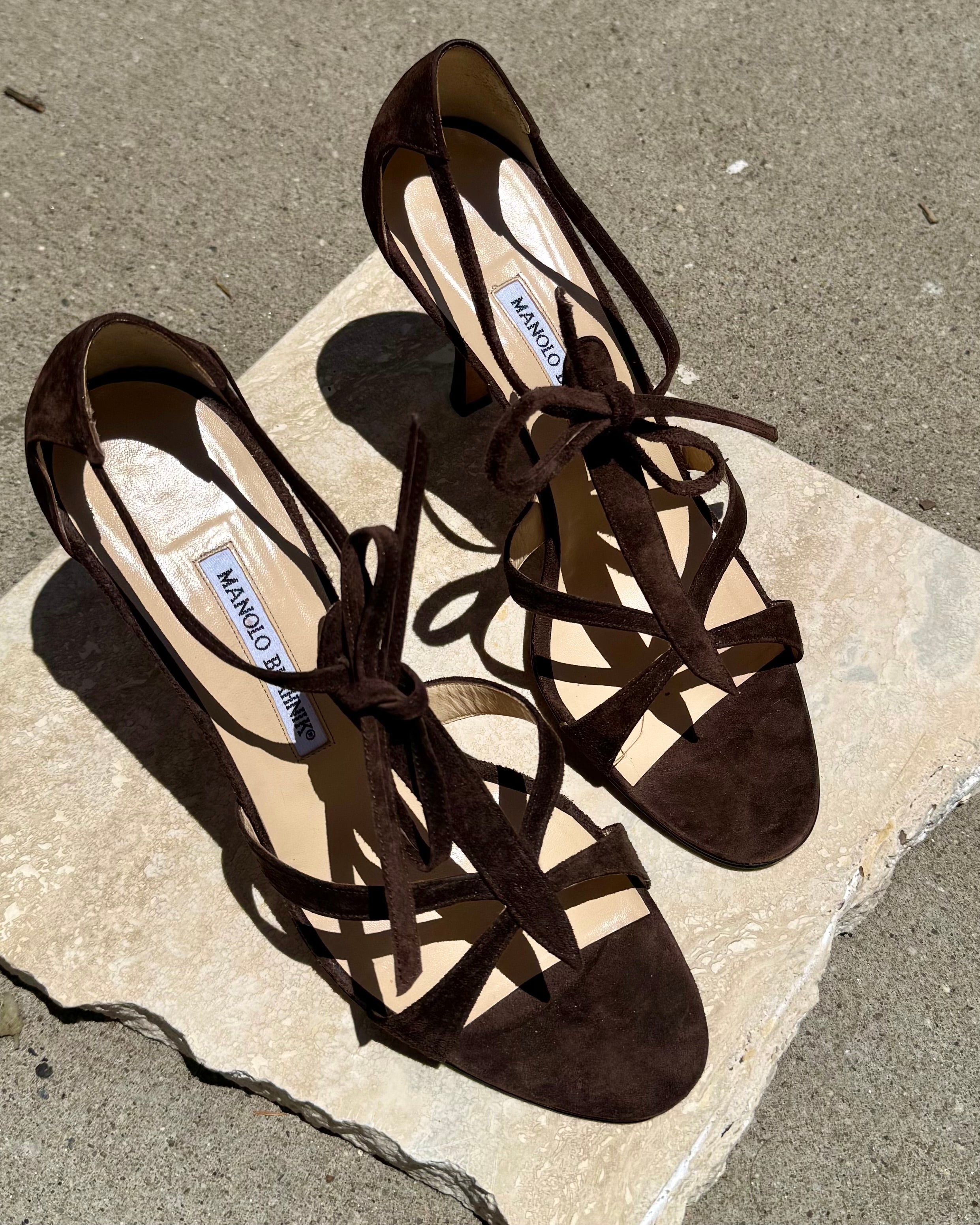 Vintage Manolo Suede Heels