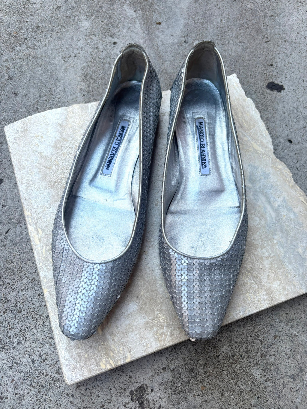 Manolo Blahnik Sequin Flats