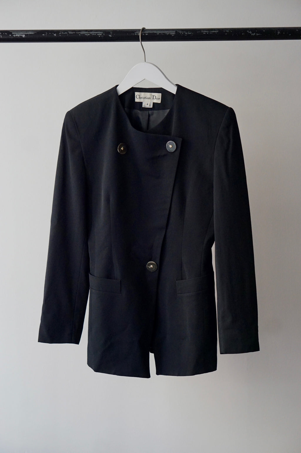 1990s Christian Dior Collarless Blazer