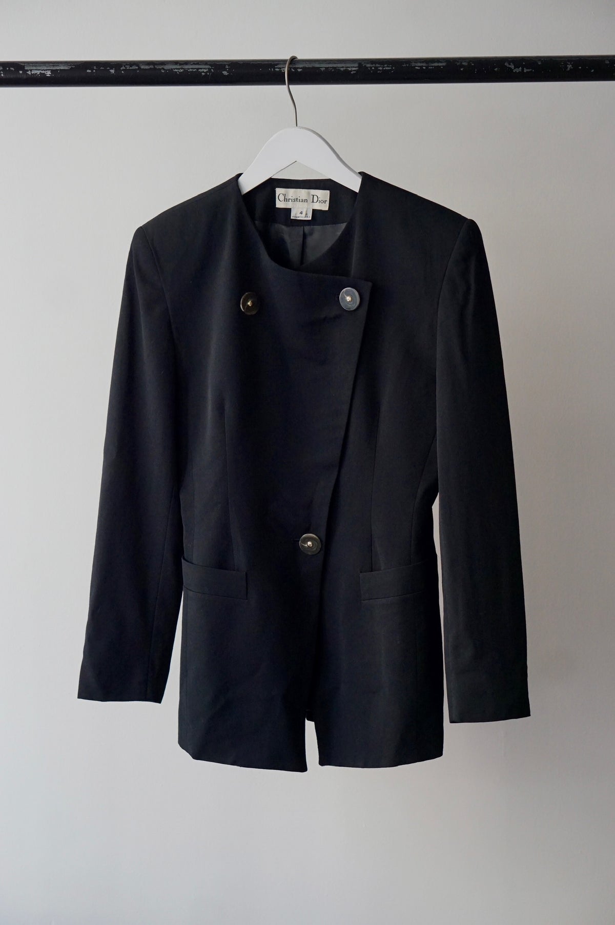 1990s Christian Dior Collarless Blazer
