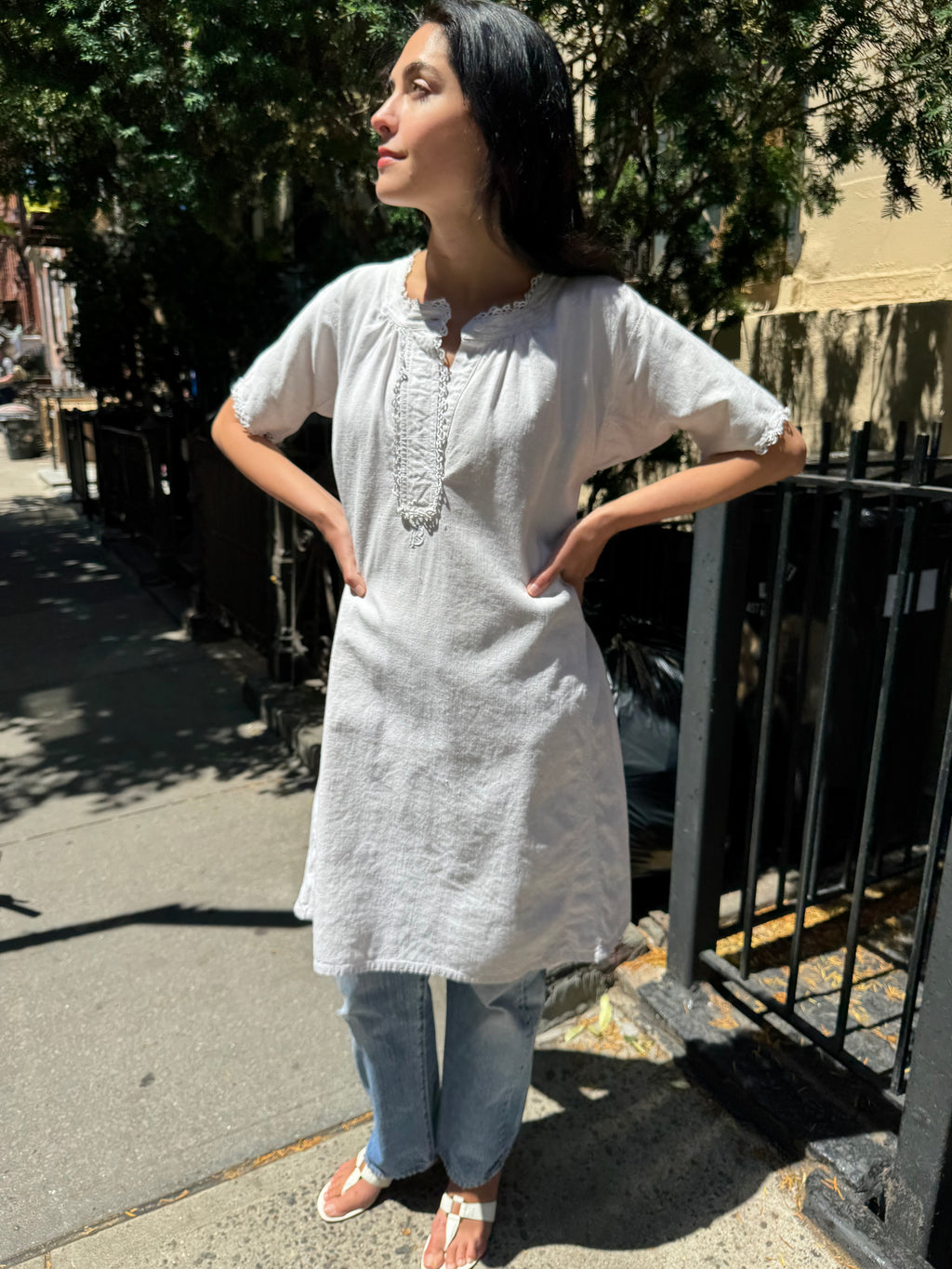 French Linen Early 1900s Dress