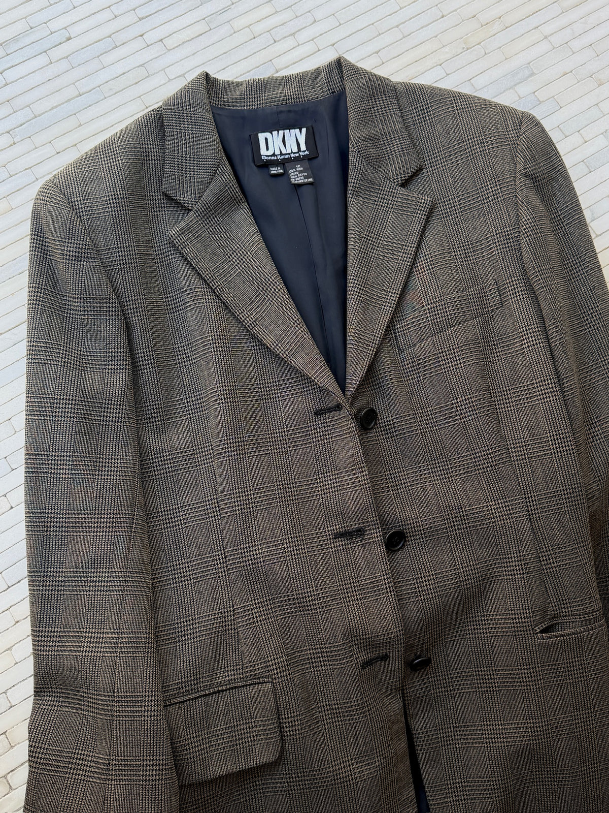 DKNY Plaid Wool Blazer