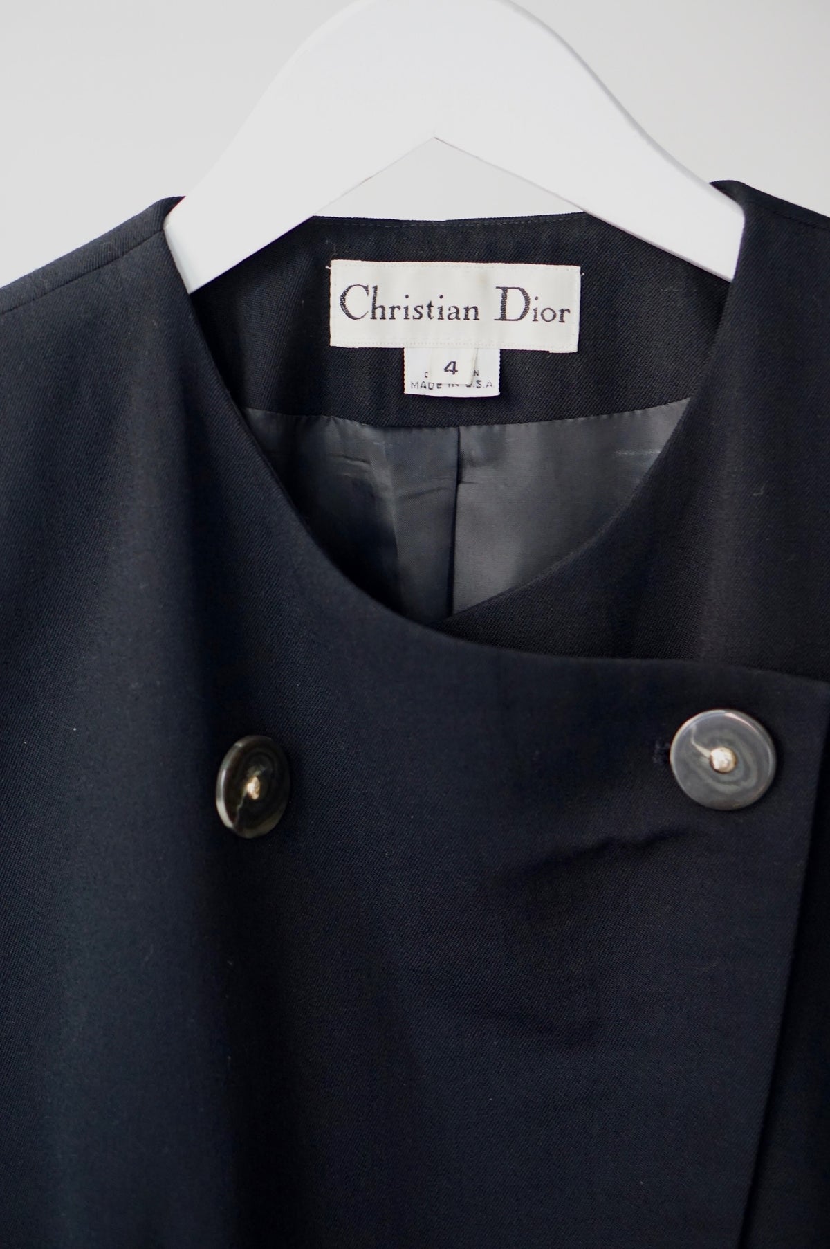 1990s Christian Dior Collarless Blazer