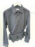 Nena Hansen Black & White Pinstripe Bungee Shirt M