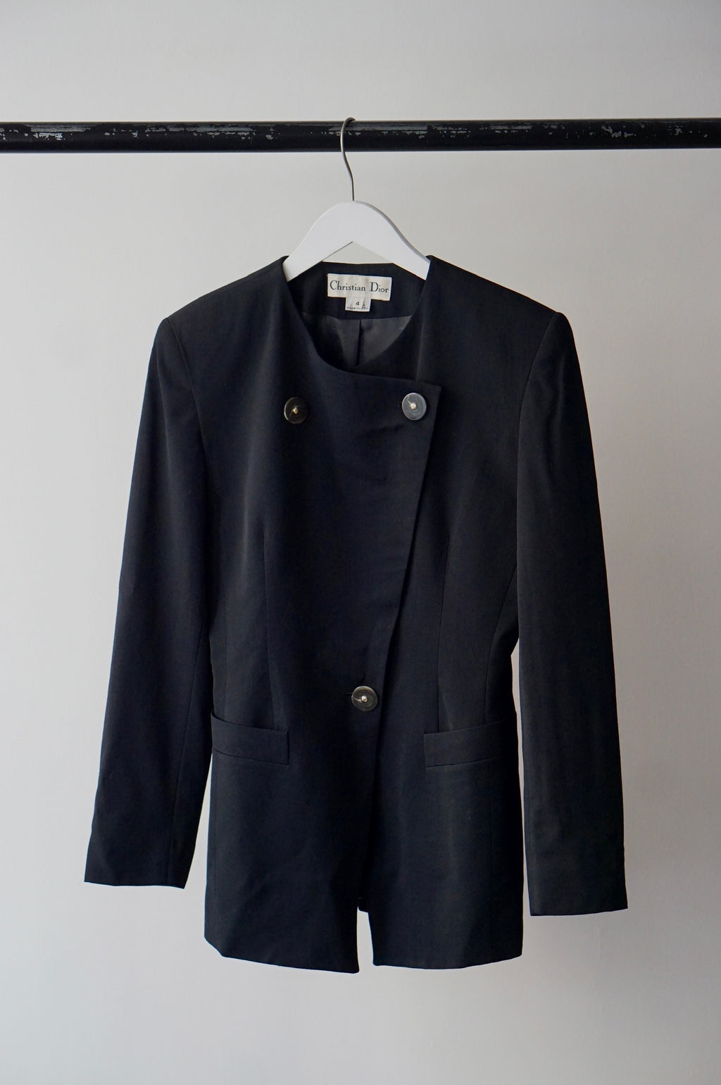 1990s Christian Dior Collarless Blazer