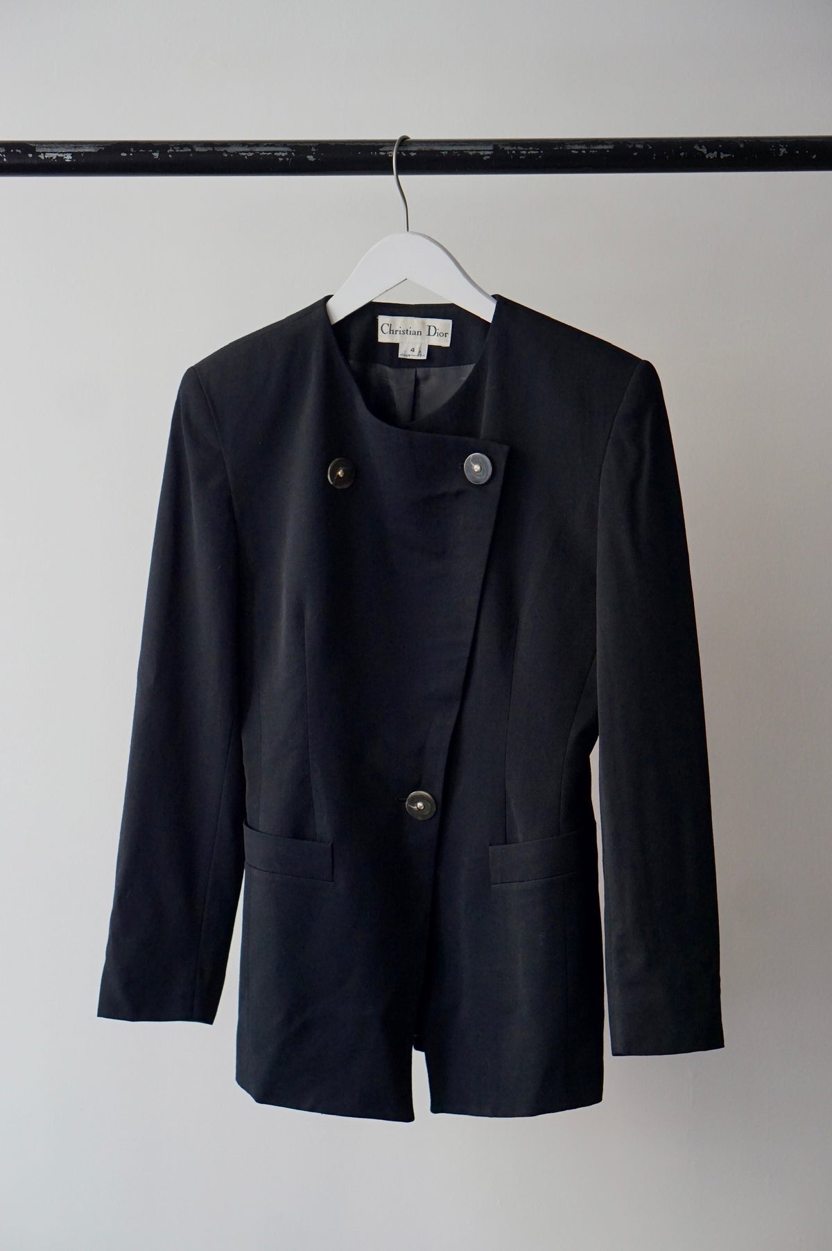 1990s Christian Dior Collarless Blazer