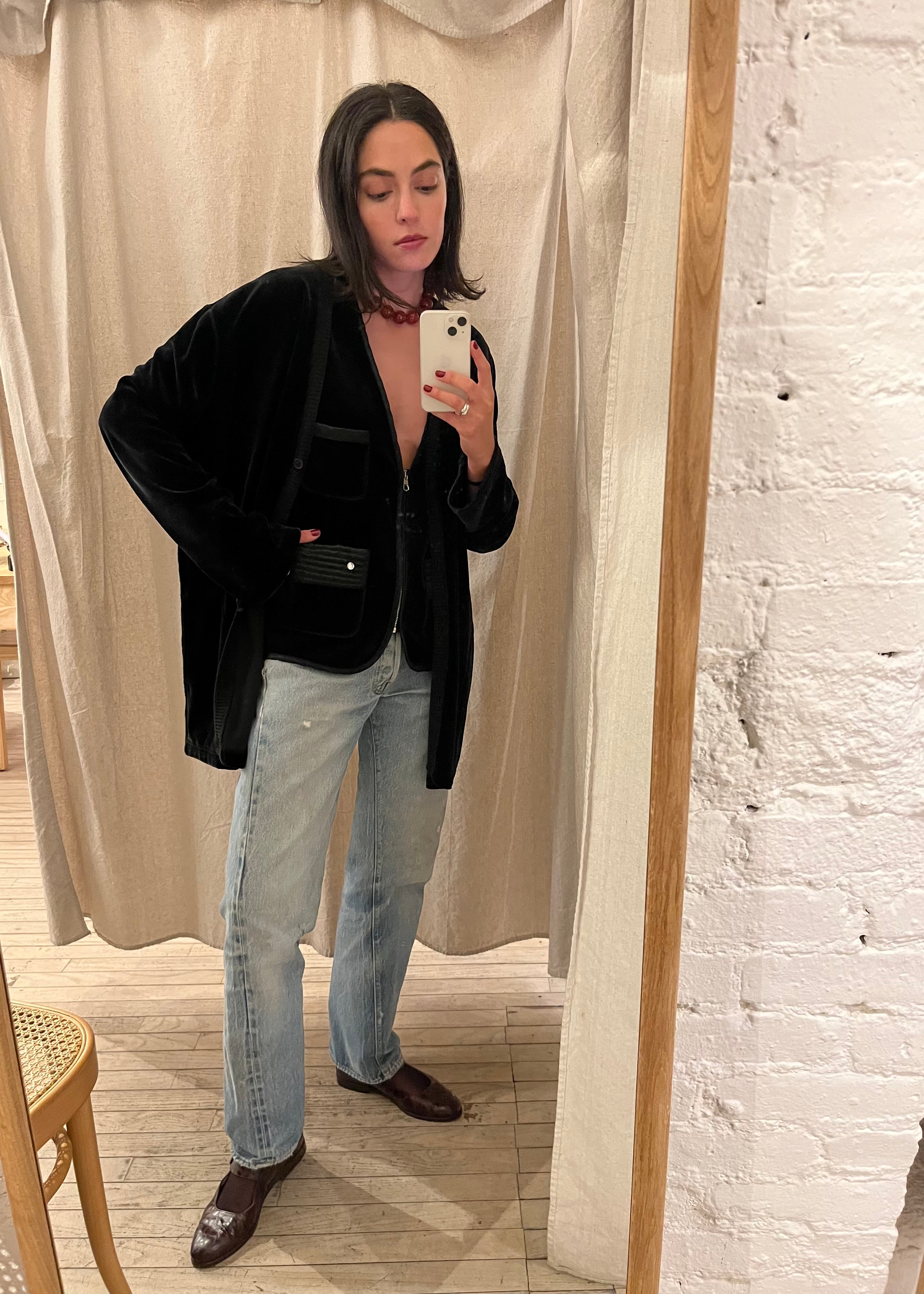 Vintage Sonia Rykiel Velvet Cardigan – DUO NYC