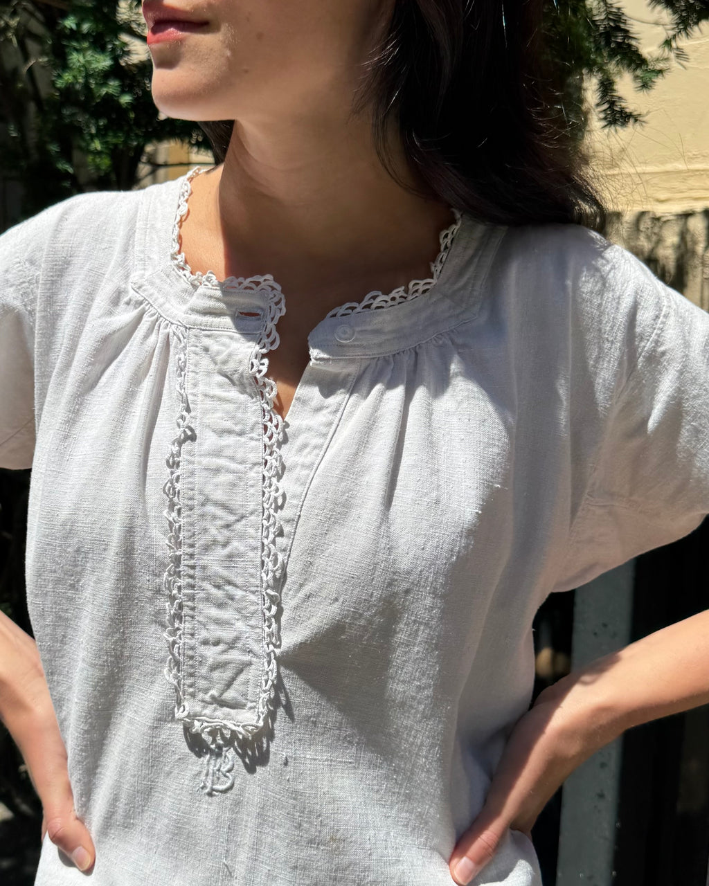 French Linen Early 1900s Dress