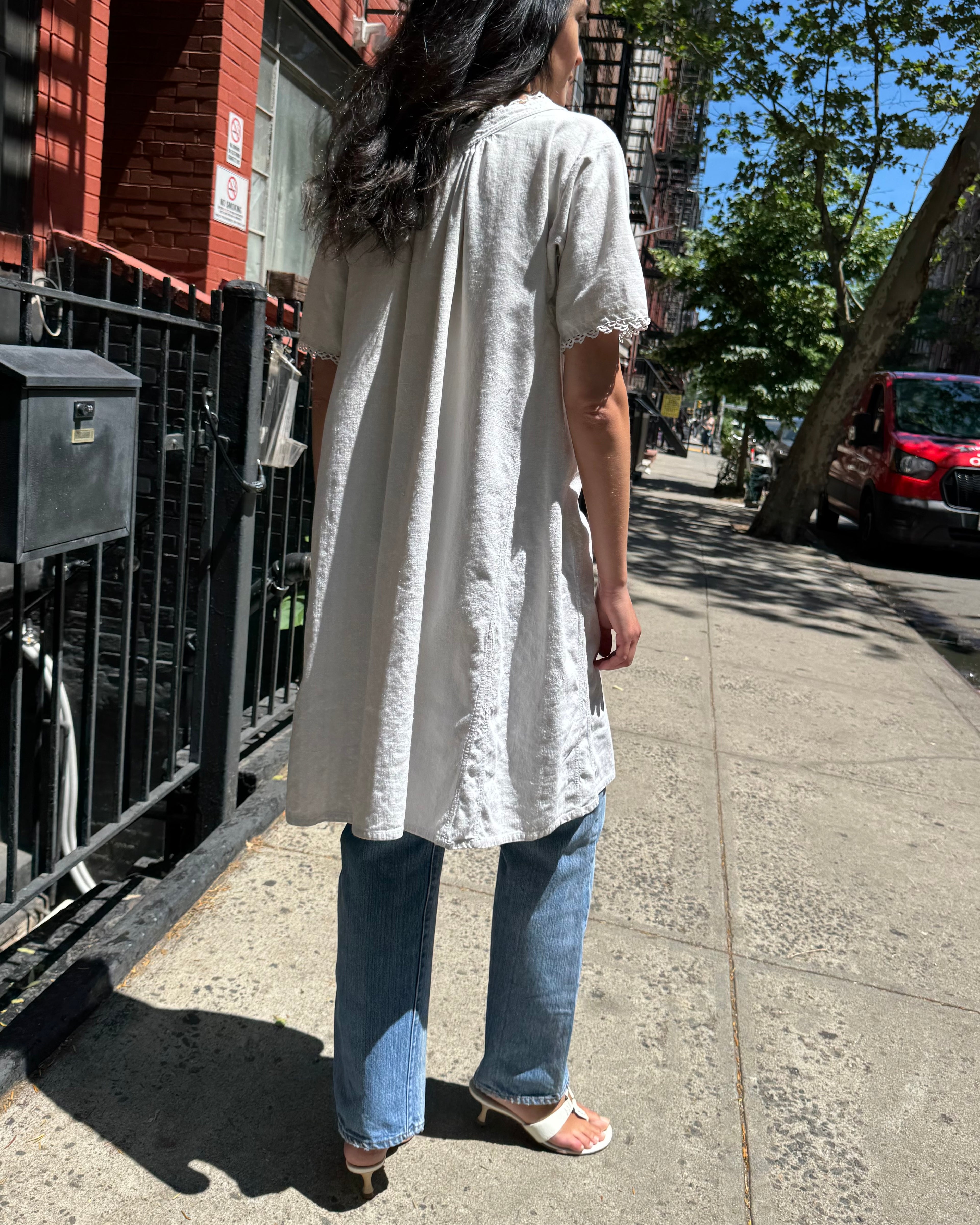 French Linen Early 1900s Dress