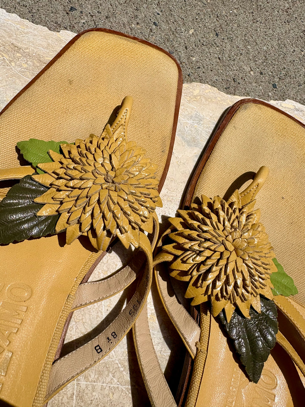 Vintage Ferragamo Flower Sandals
