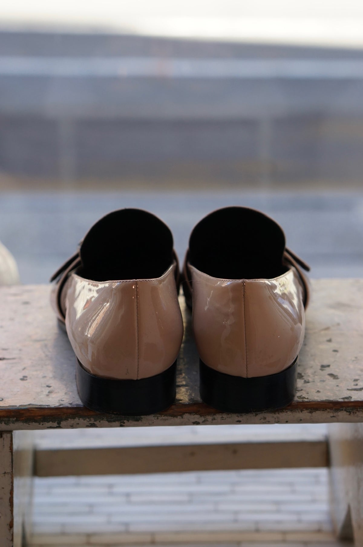 Prada Patent Leather Buckle Loafers