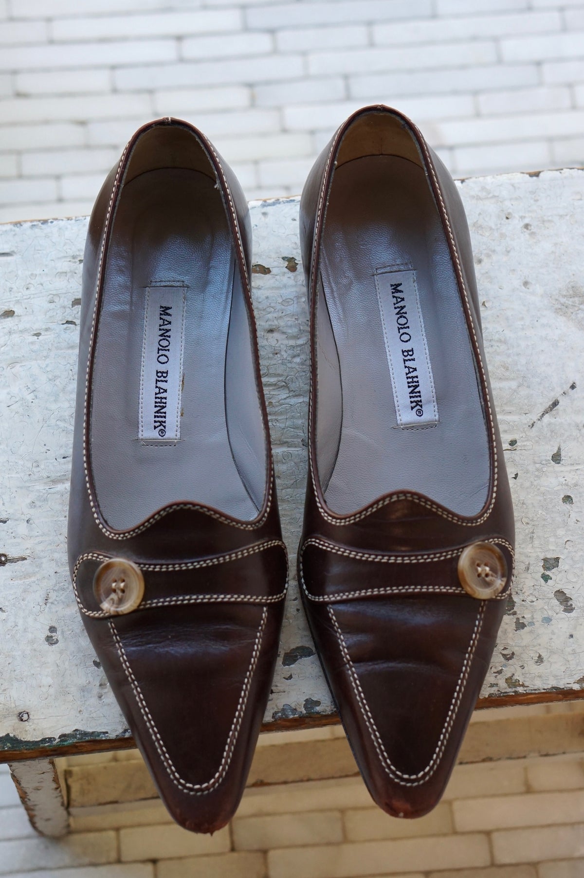 Manolo Blahnik Button Loafers