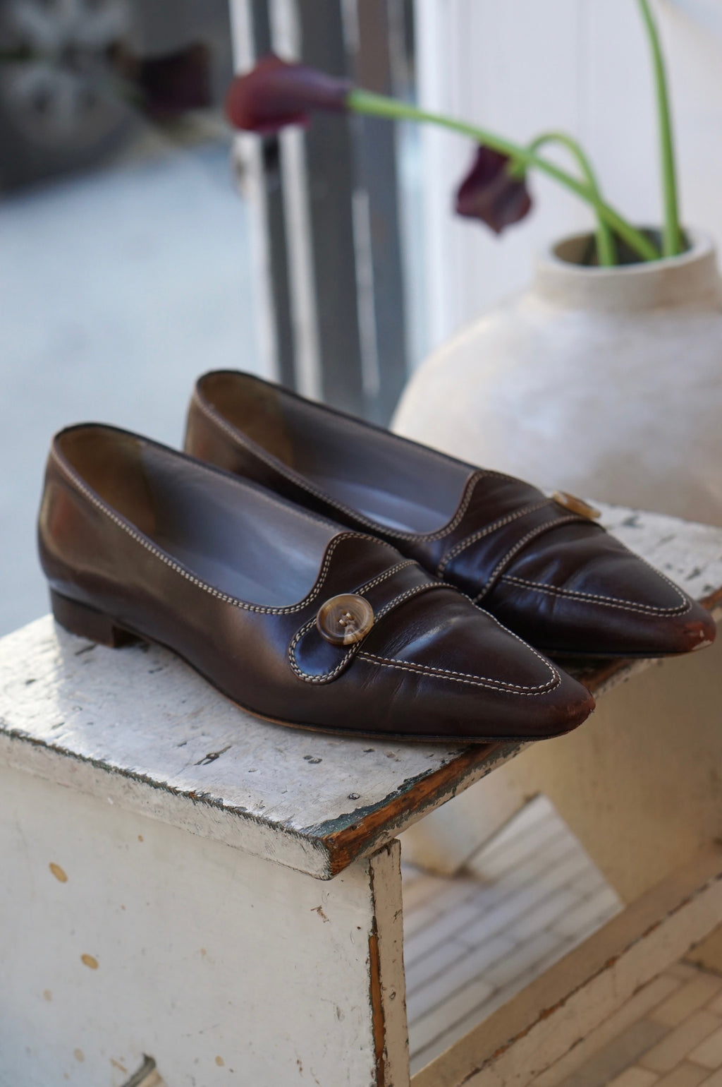 Manolo Blahnik Button Loafers