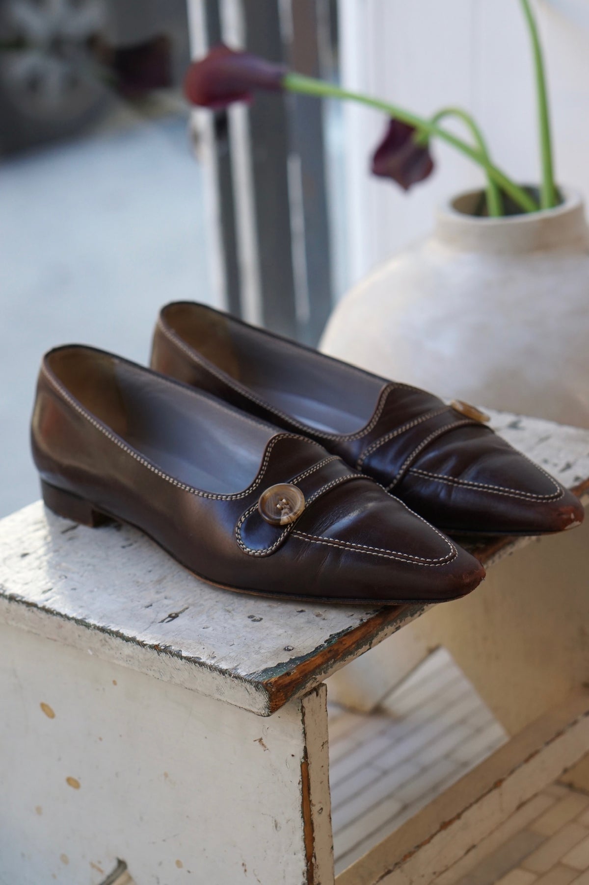 Manolo Blahnik Button Loafers