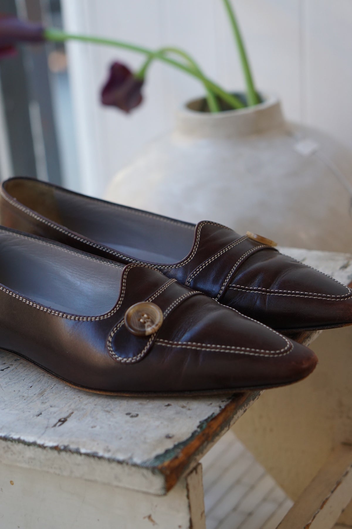 Manolo Blahnik Button Loafers
