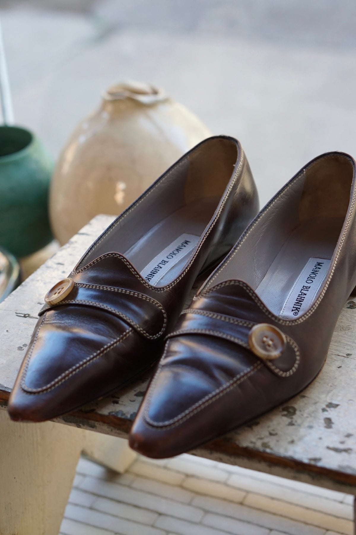 Manolo Blahnik Button Loafers