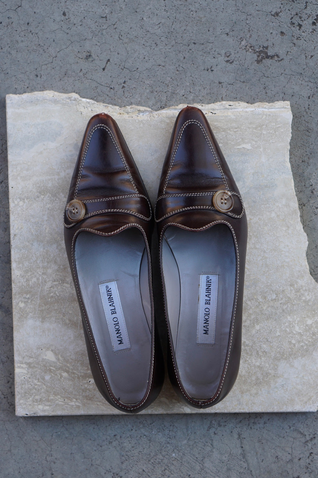 Manolo Blahnik Button Loafers
