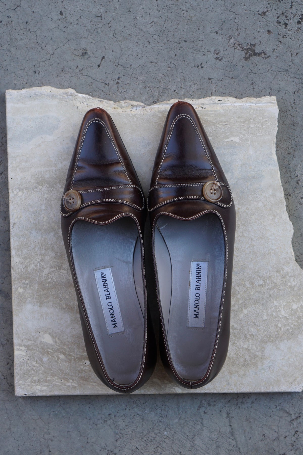 Manolo Blahnik Button Loafers