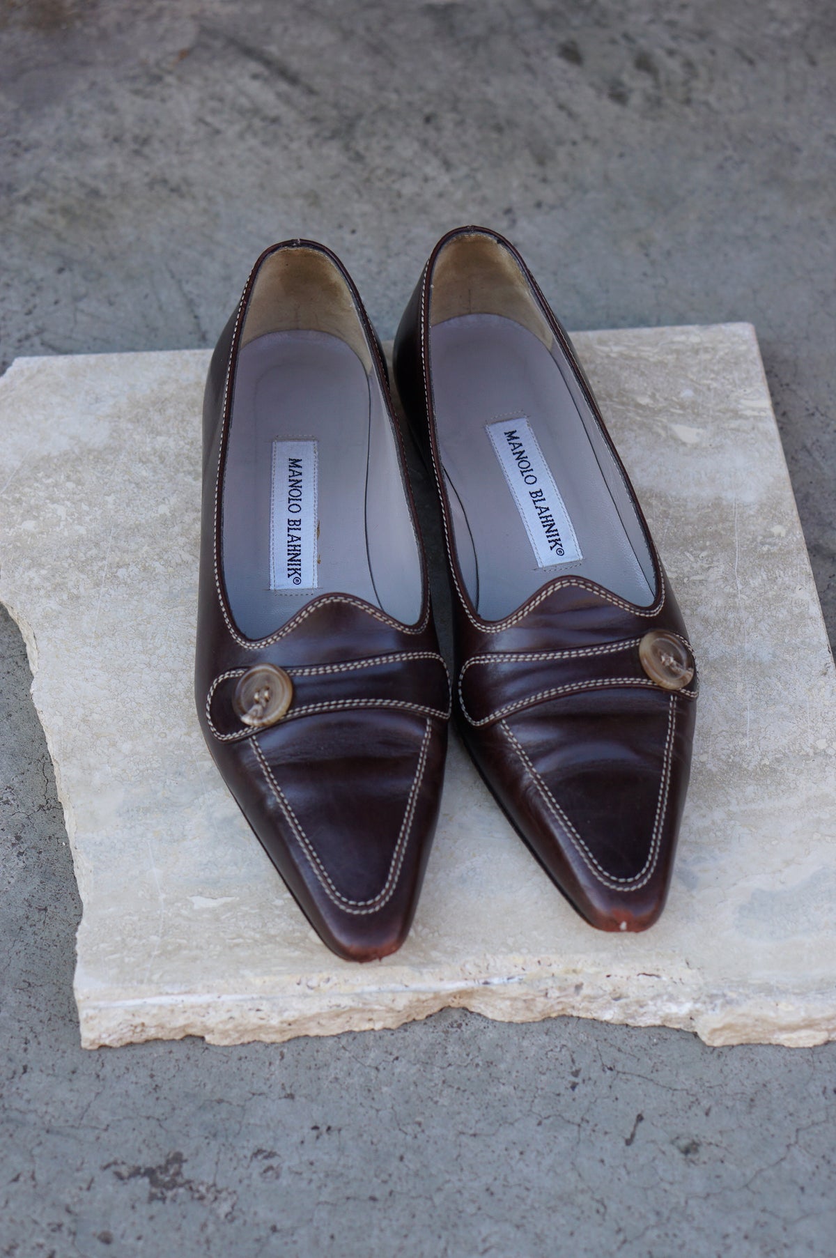Manolo Blahnik Button Loafers