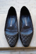 Manolo Blahnik Quilted Leather Flats
