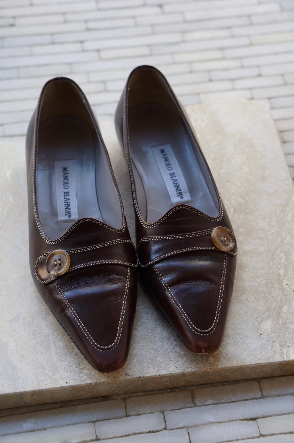 Manolo Blahnik Button Loafers