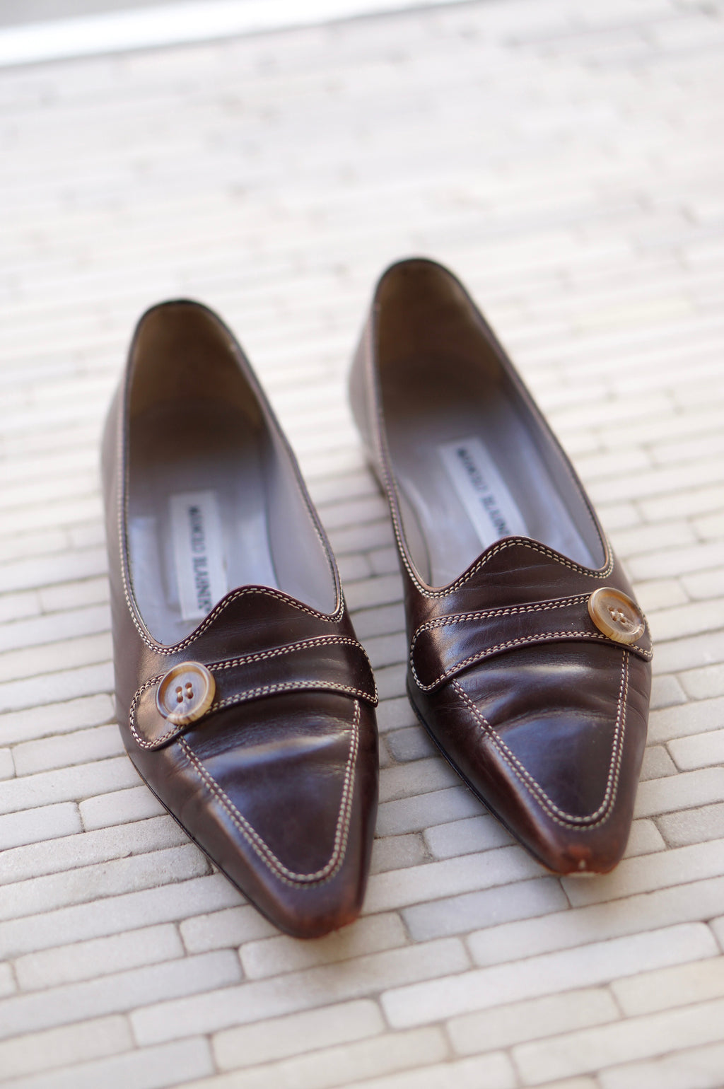 Manolo Blahnik Button Loafers