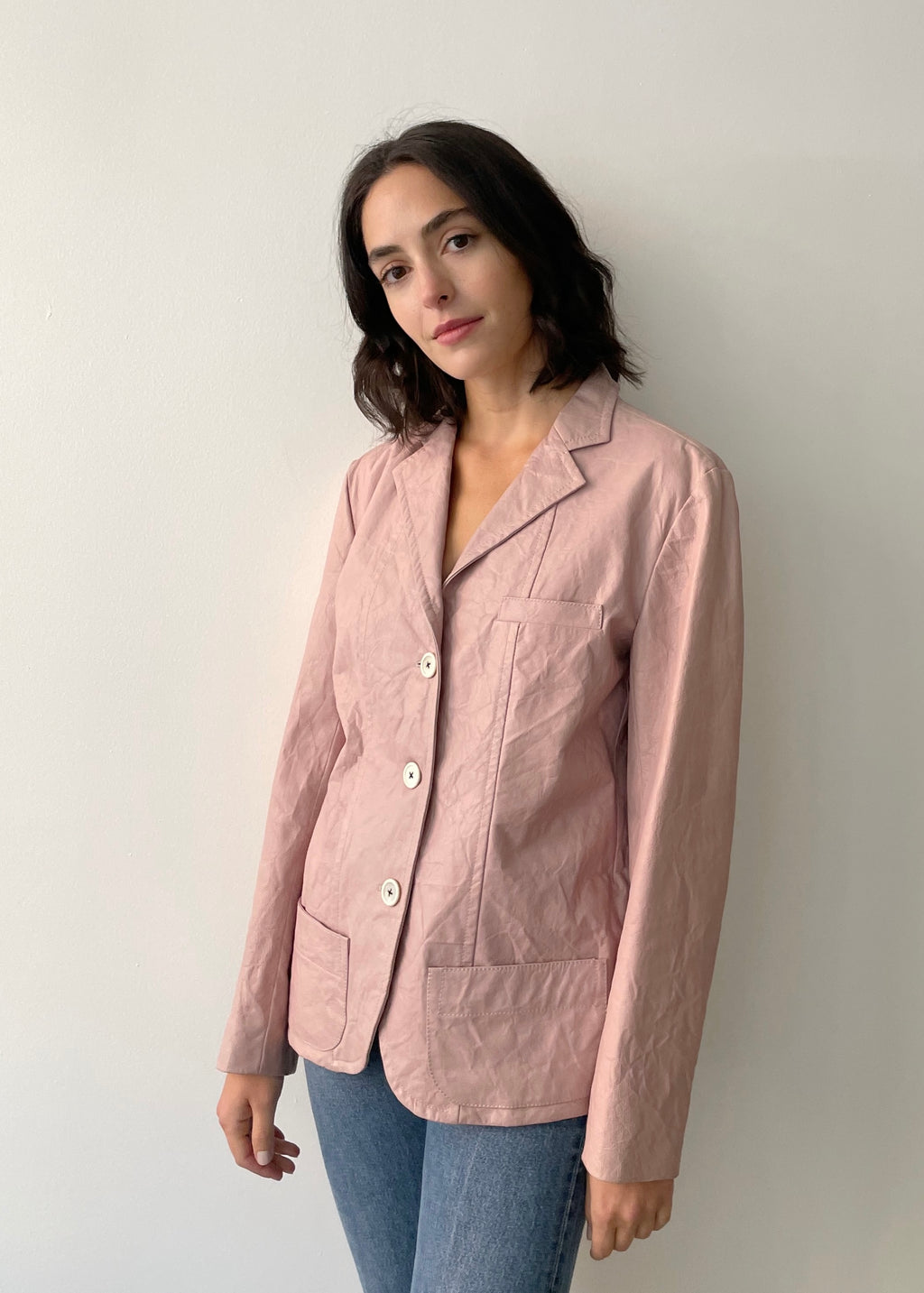 Vintage Jil Sander Pastel Leather Blazer