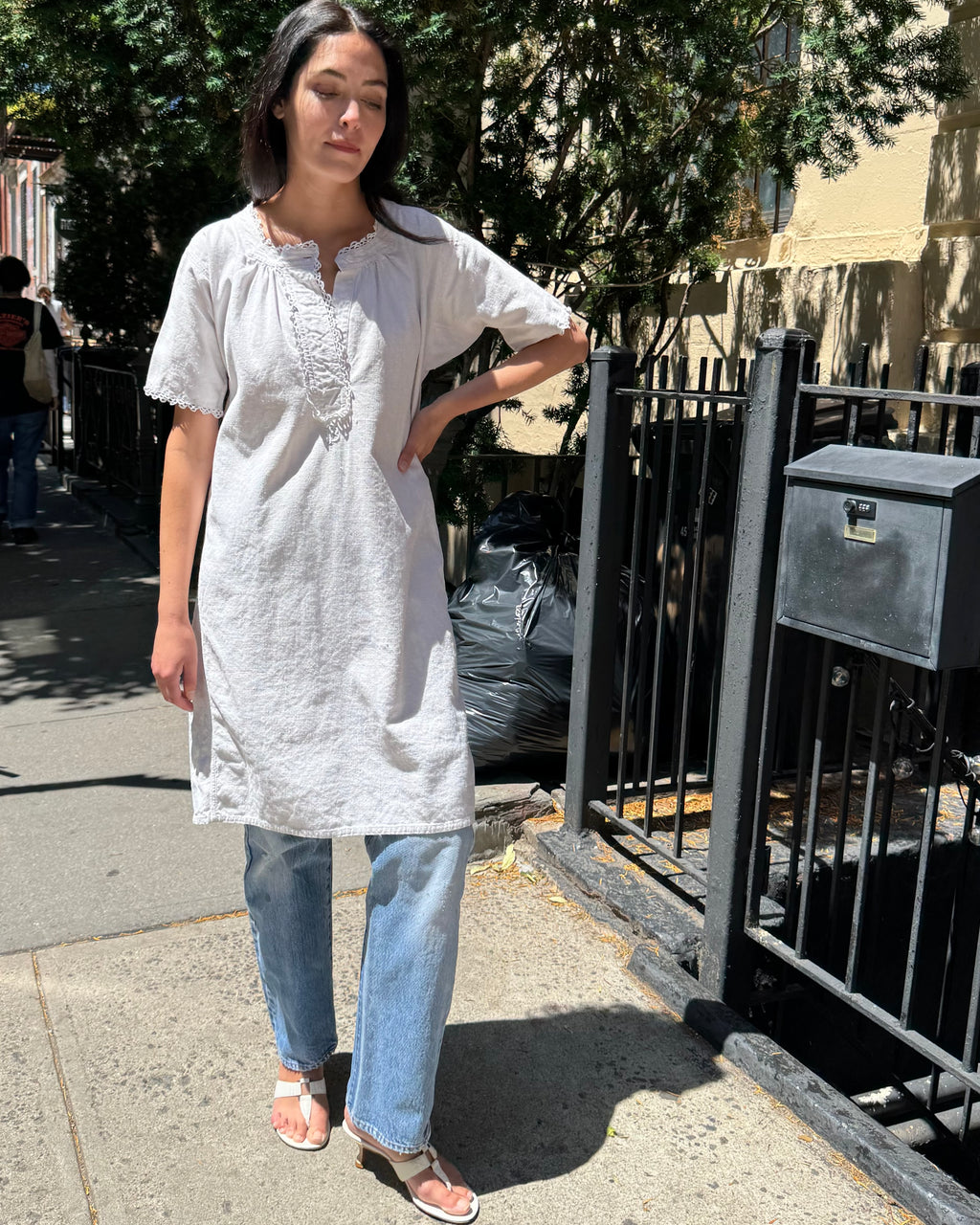 French Linen Early 1900s Dress
