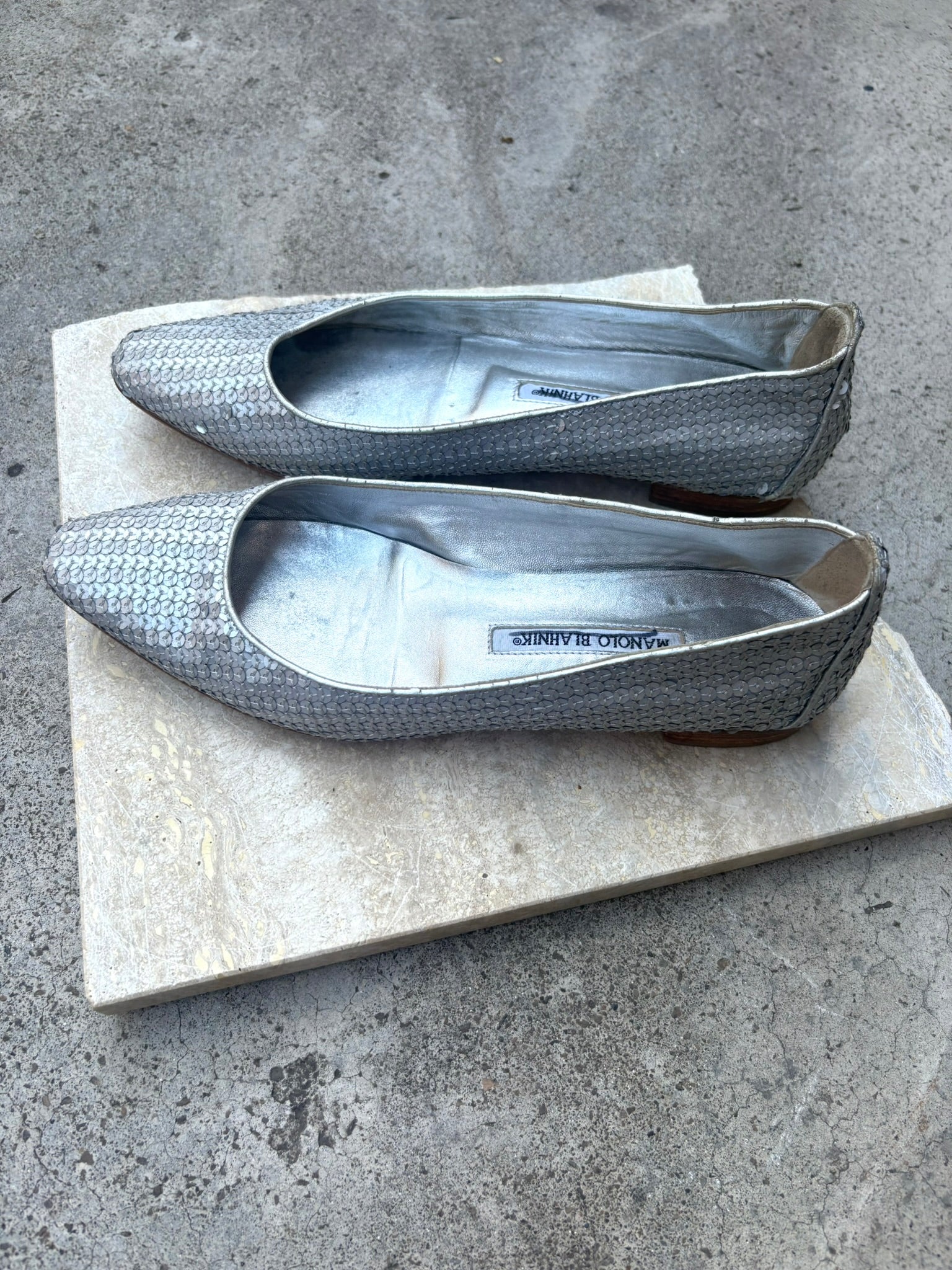 Manolo Blahnik Sequin Flats