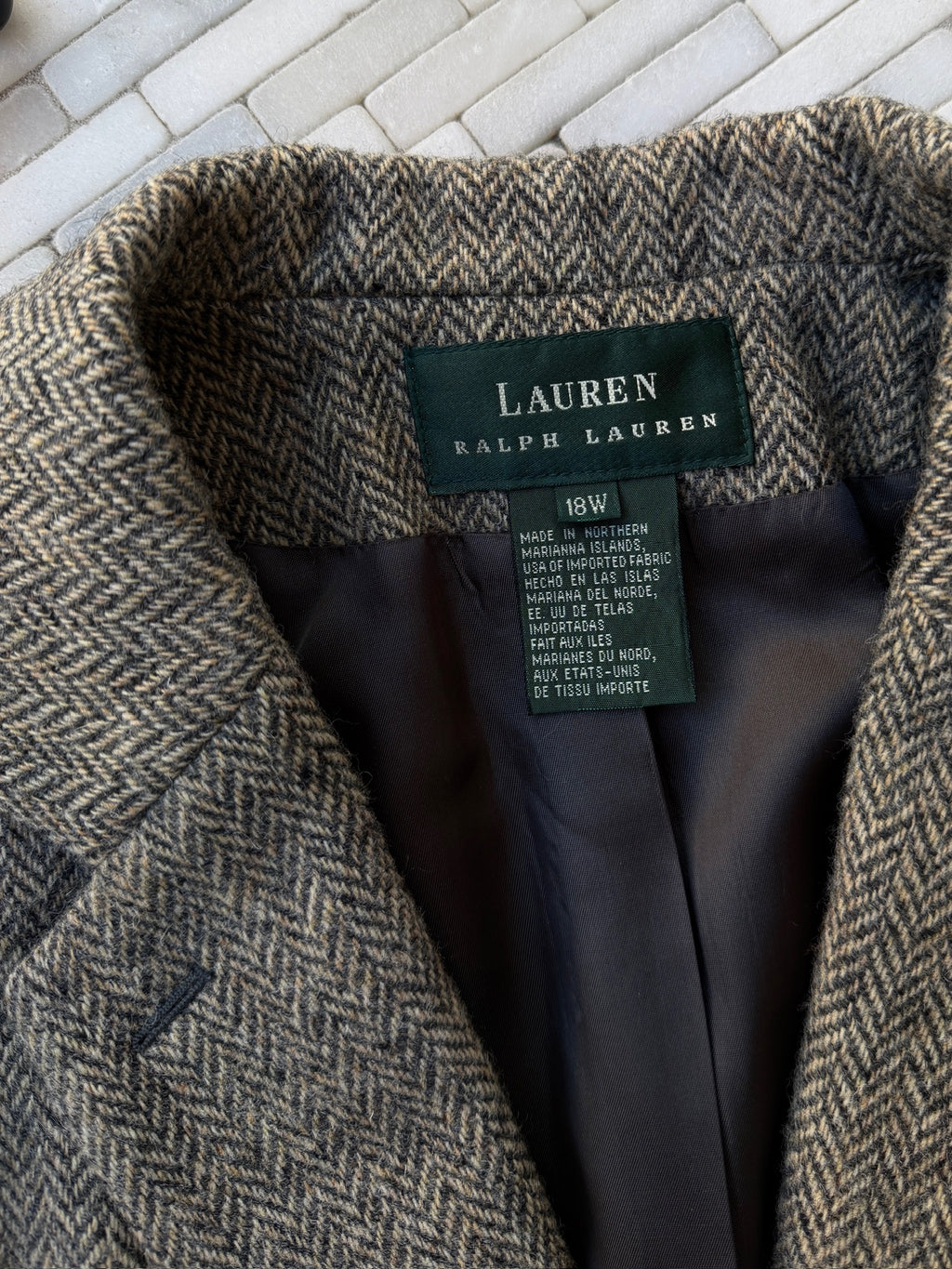 Ralph Lauren Herringbone Wool Coat
