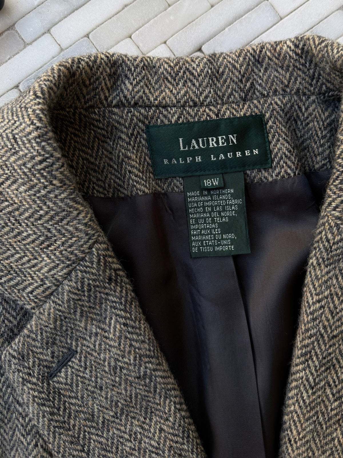 Ralph Lauren Herringbone Wool Coat
