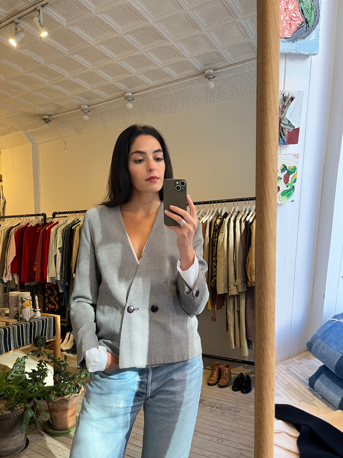 Christian Dior Houndstooth Blazer