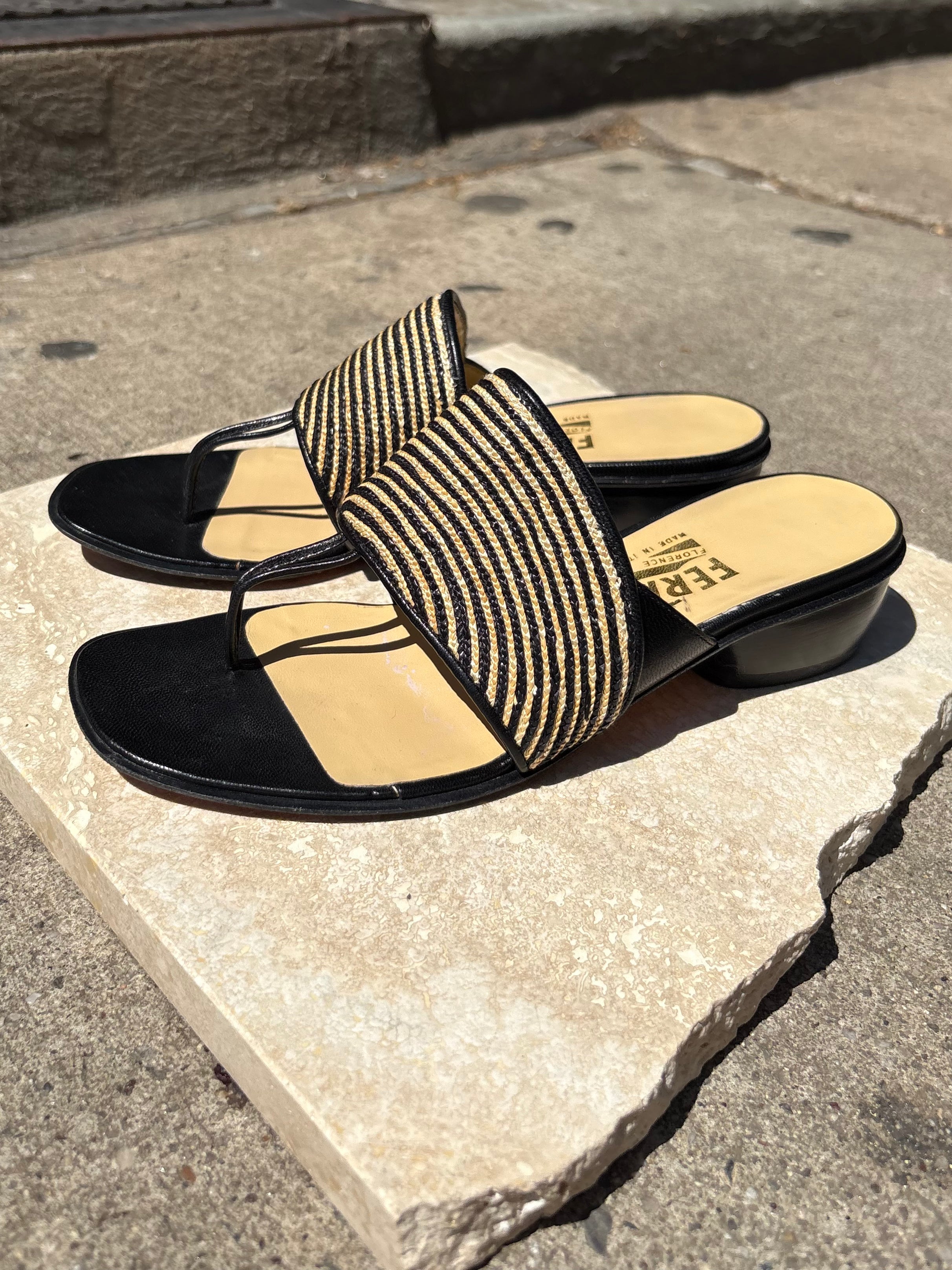 Salvatore Ferragamo Rafia Sandals