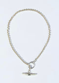 Pearl Toggle Silver Chain