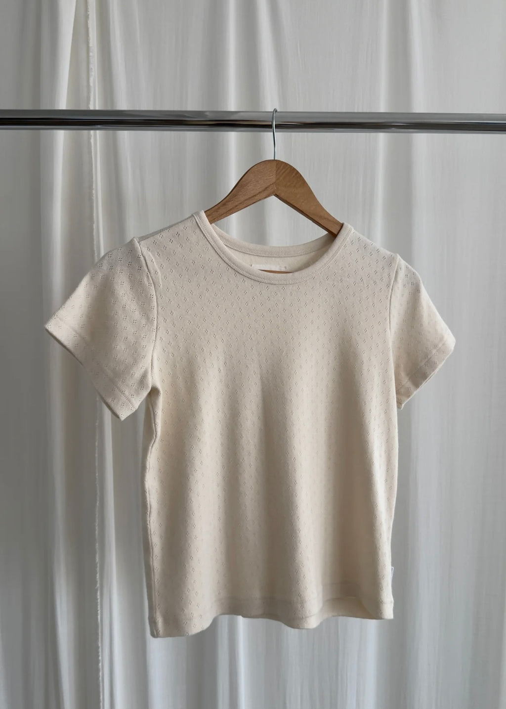 Pointelle Babe Tee Natural