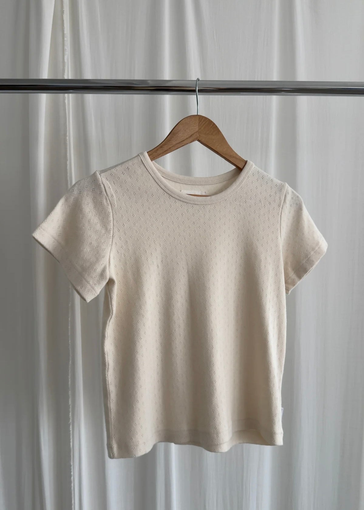 Pointelle Babe Tee Natural