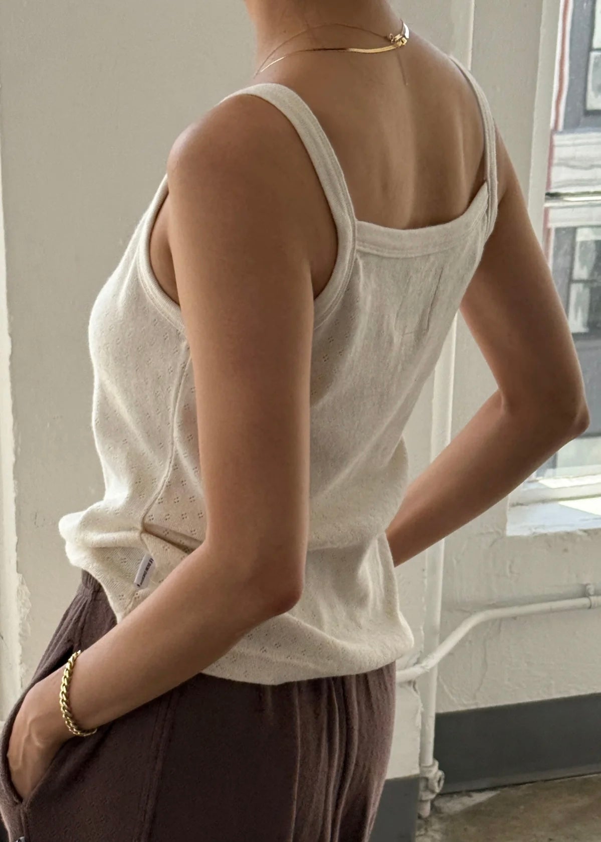 Pointelle Eve Cami Natural