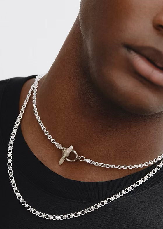Pearl Toggle Silver Chain