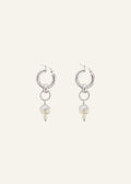 Pearl Drop Hoop Earrings